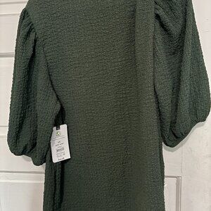 Green Blouse w/Ruffle Sleeves